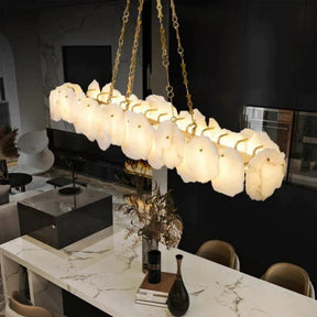 Aria Nake Linear Alabaster Chandelier (Chain)