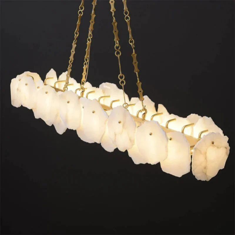 Aria Nake Linear Alabaster Chandelier (Chain)