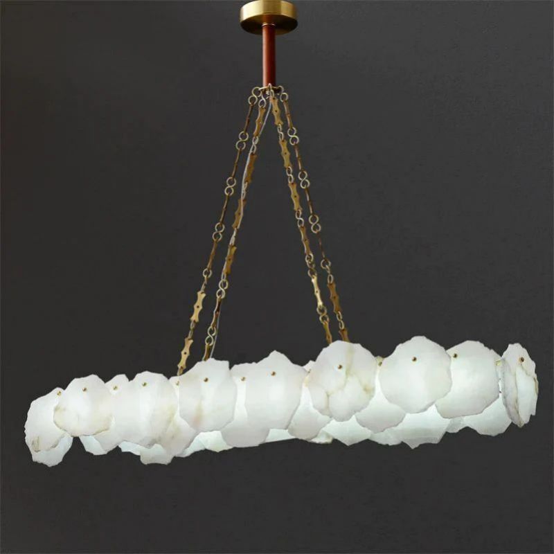 Aria Nake Linear Alabaster Chandelier (Chain)