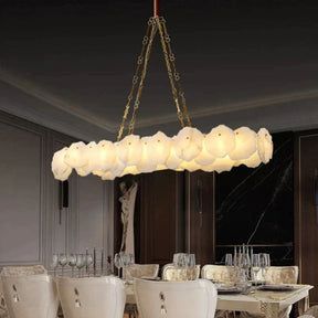 Aria Nake Linear Alabaster Chandelier (Chain)