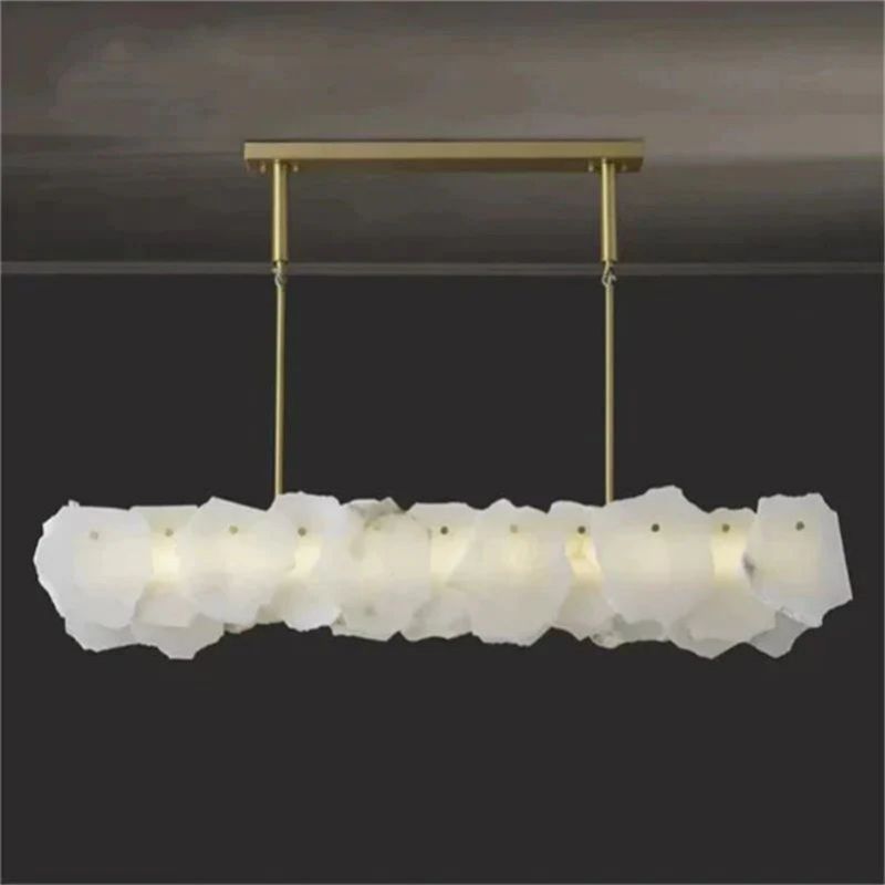 Aria Nake Linear Alabaster Chandelier (Rod)