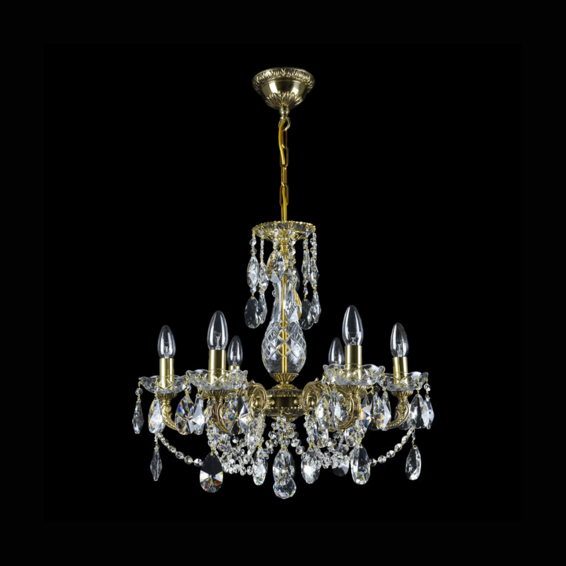 Aria Neptune 6 Crystal Glass Chandelier