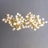 Aria Post Modern Linear Grape Branch Chandelier Over Dining Table