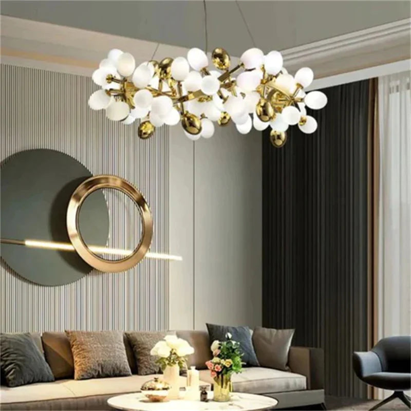 Aria Post Modern Round Grape Branch Chandelier