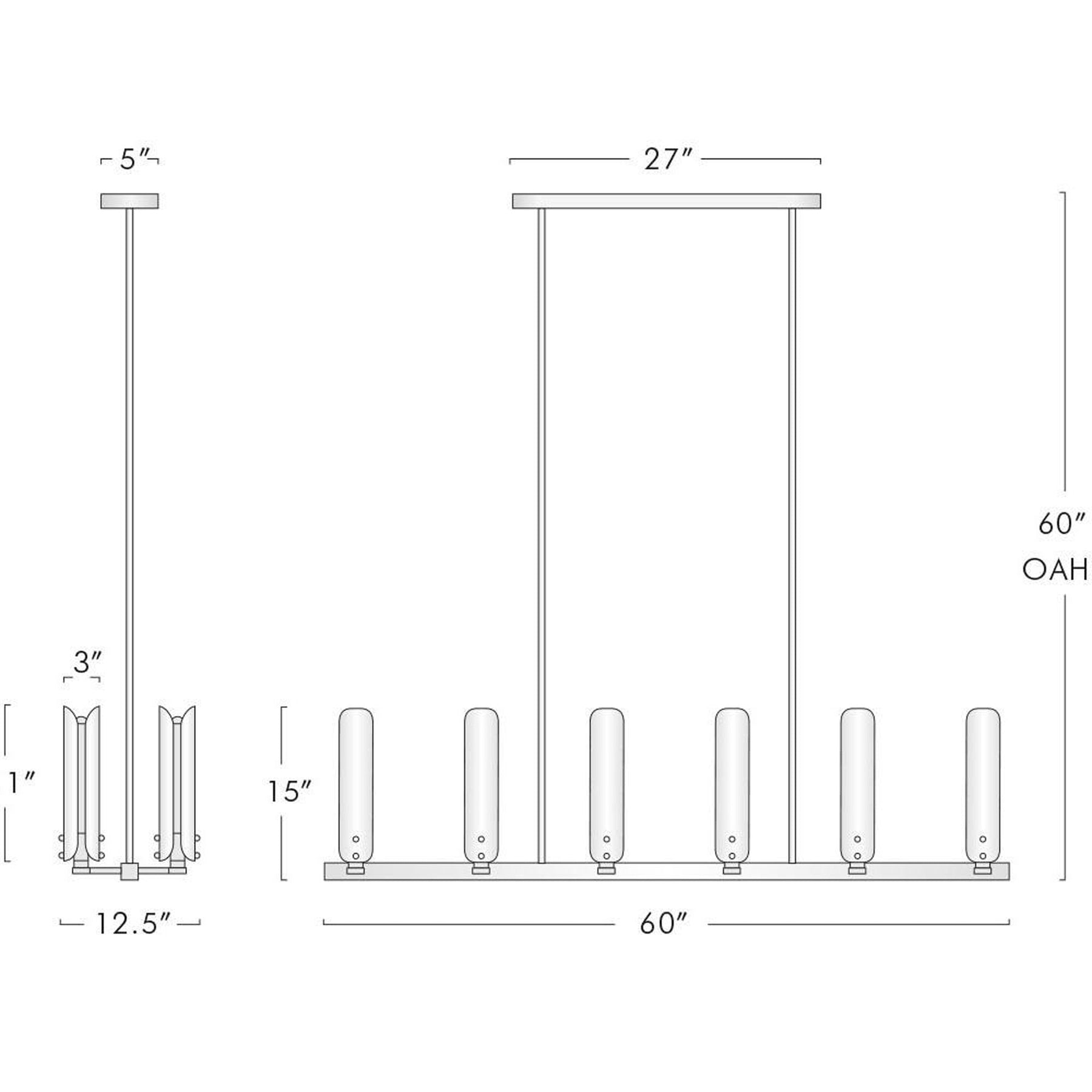 Palance Linear Chandelier 60" W