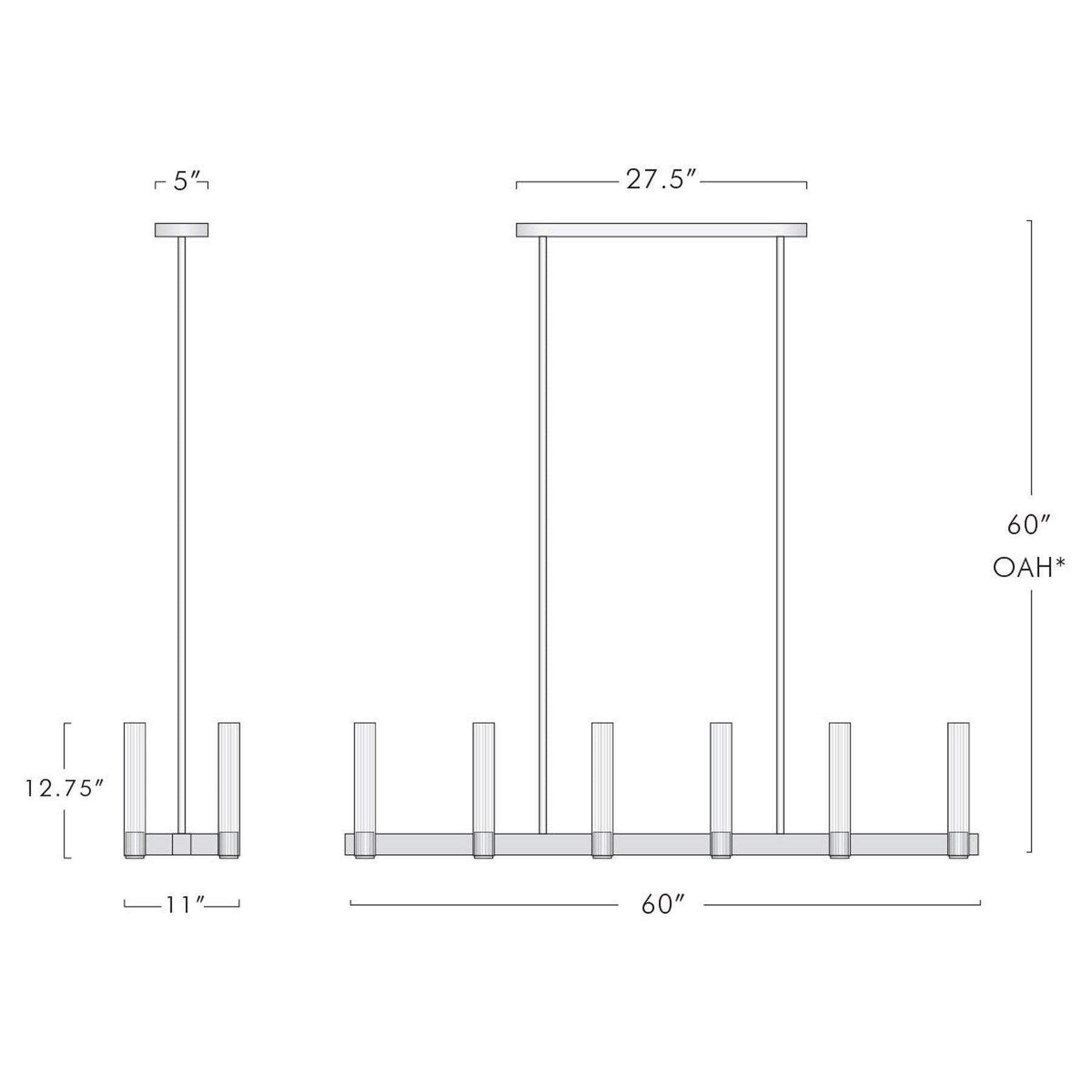 Pastis Linear Chandelier 60"W