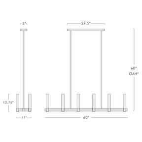 Pastis Linear Chandelier 60"W