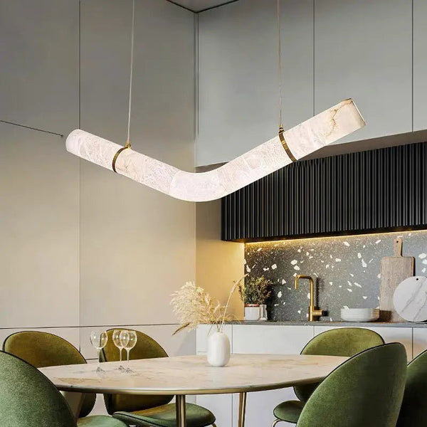 Alabaster Kitchen Round Tube Pendant Lighting