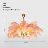 Elva Brass Palm Tree Feather Chandelier（customize 20”）