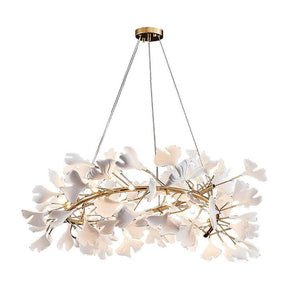 Aria Raver Porcelain Leaf Ring Round Chandelier