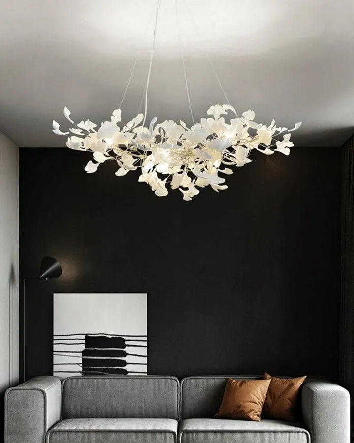 Aria Raven Porcelain Linear Chandelier Gold