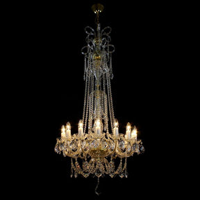 Aria Princesse 15 Gold/Silver Crystal Glass Chandelier