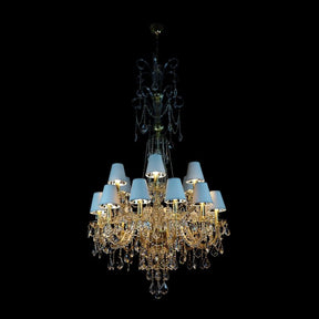 Aria Princesse 18 Gold/Silver Crystal Glass Chandelier