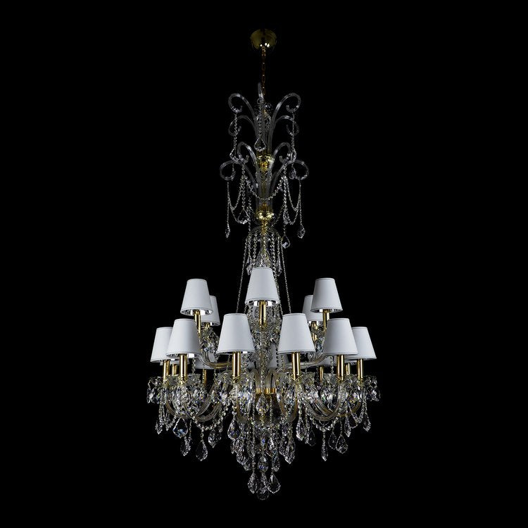 Aria Princesse 18 Gold/Silver Crystal Glass Chandelier