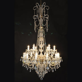 Aria Princesse 18 Gold/Silver Crystal Glass Chandelier