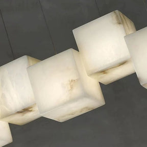 Alabaster Cubic Linear Chandelier