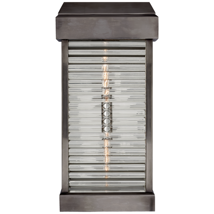 Large Curved Glass Louver Sconce Outdoor