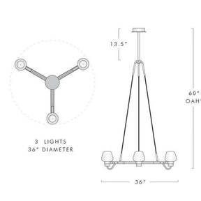 Aria Raibero 3 Light Chandelier