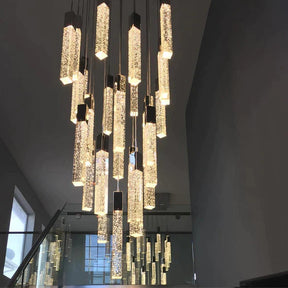 Aria Light Luxury Glacier Bubble Crystsal Chandelier in Gold/Chrome/Black Finish for Staircase/Foyer