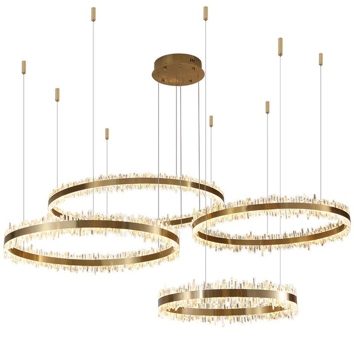 Rose Rock Crystal Rings Luxury Chandelier Modern Chandelier Dining Room