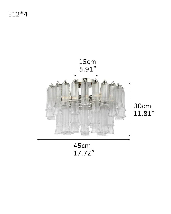 9 Light 20" Wide LED Lorelei Round Tiered Chandelier in Black Chain use for dining room 4-light-D45*H30CM D17.72"*H11.81"-Ceiling Silver American chandelier