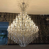 Traditional 72X98 Inch Big Crystal Chandelier 5 Tiers Candle Style Chrome Chandelier for Event Hall