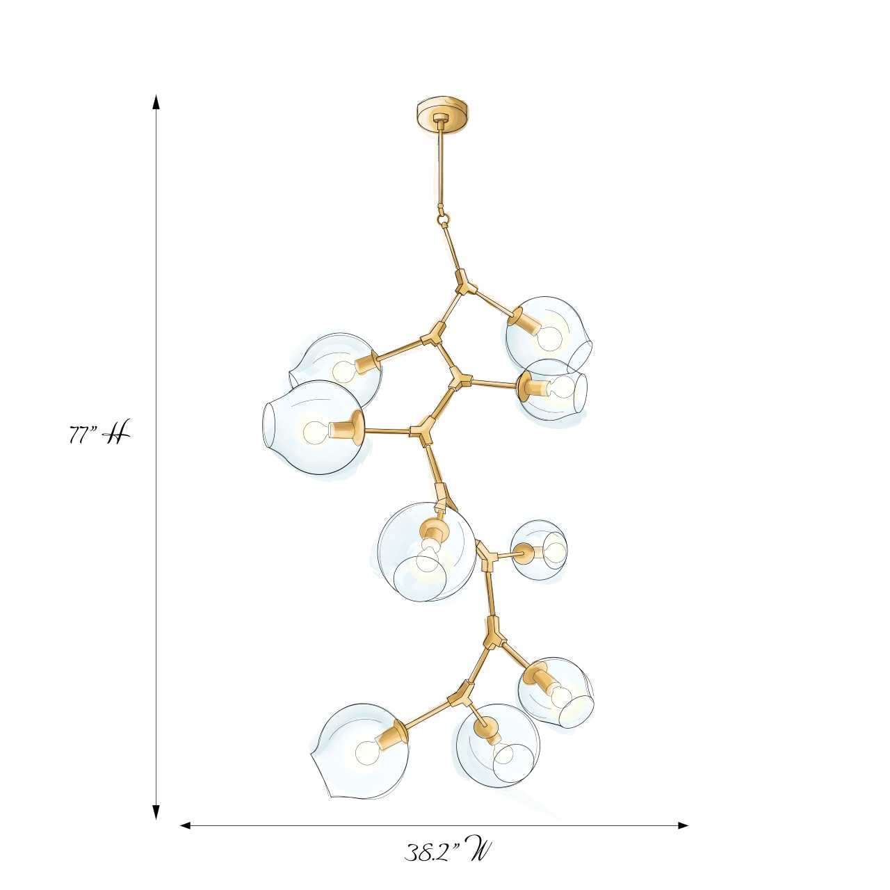 Aria Sahan Mid-Century Chandelier