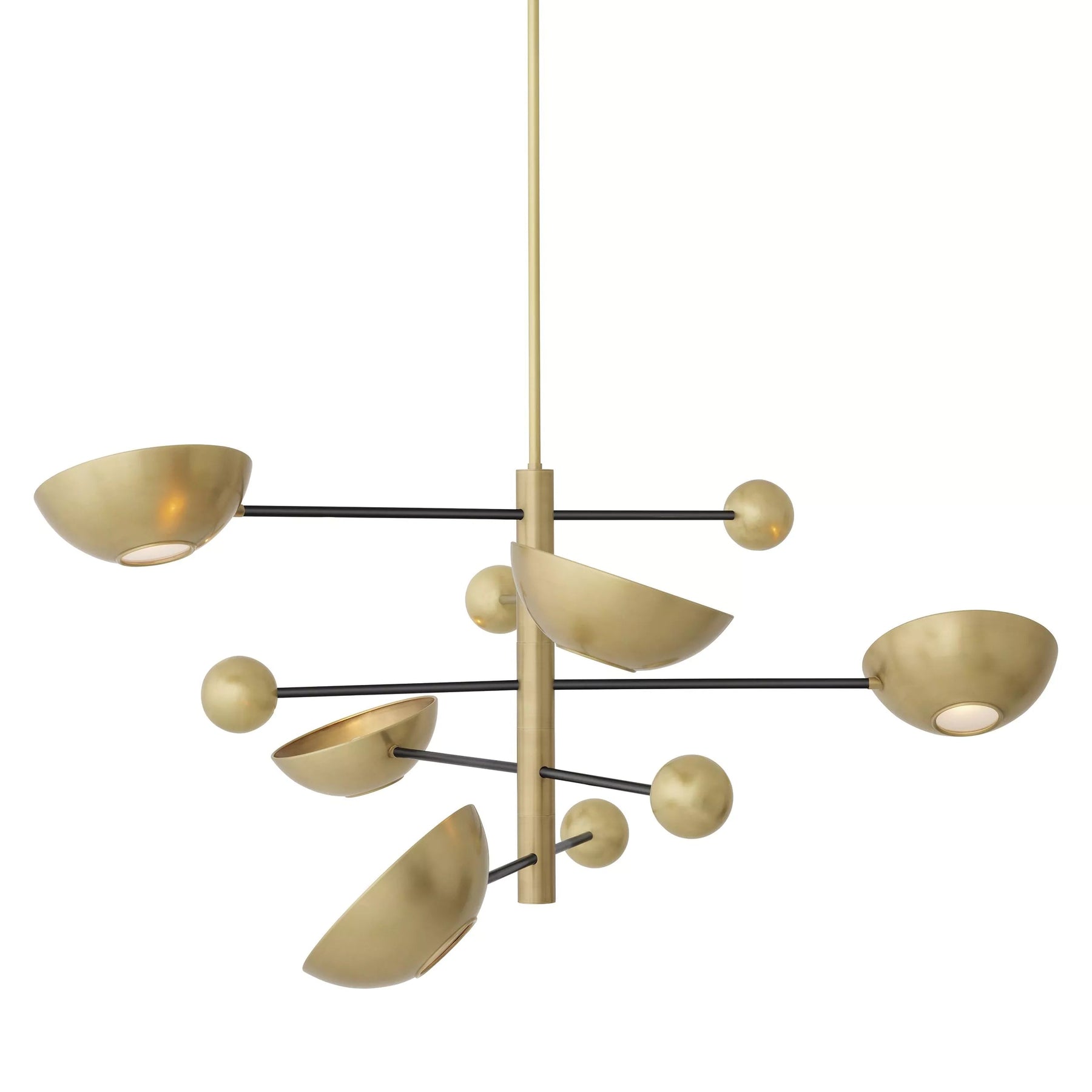 Cooper Modern Brass Chandelier - (Antique Brass Finish | Black Finish | Matte Glass)