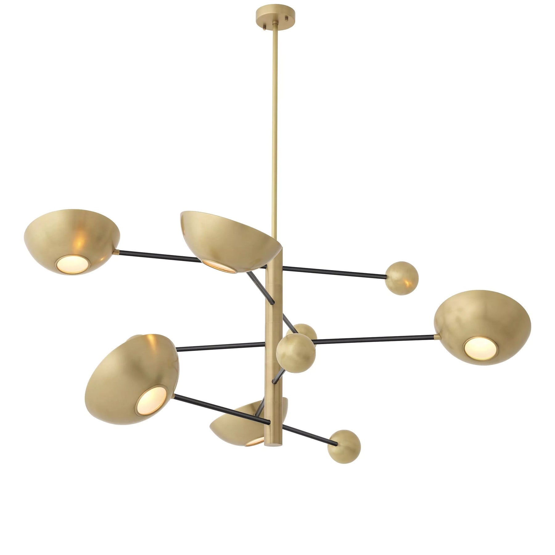 Cooper Modern Brass Chandelier - (Antique Brass Finish | Black Finish | Matte Glass)