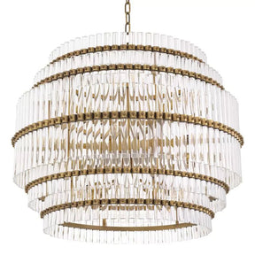 Fairy Modern Brass Glass Chandelier - (Antique Brass Finish | Clear Glass)