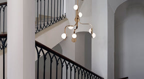 Neoclassicism 9-Light Modern Brass Chandelier - Lobmeyr