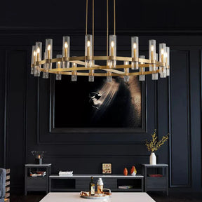 Ravelle Glass Round Chandelier 60"