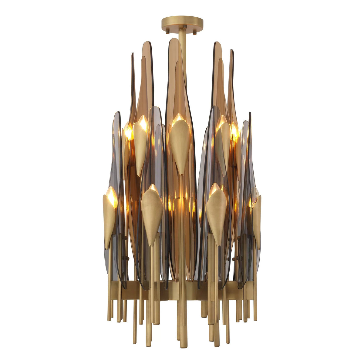 Eternity Vertical Modern Brass Chandelier Antique Brass/Bronze Highlight Finish)