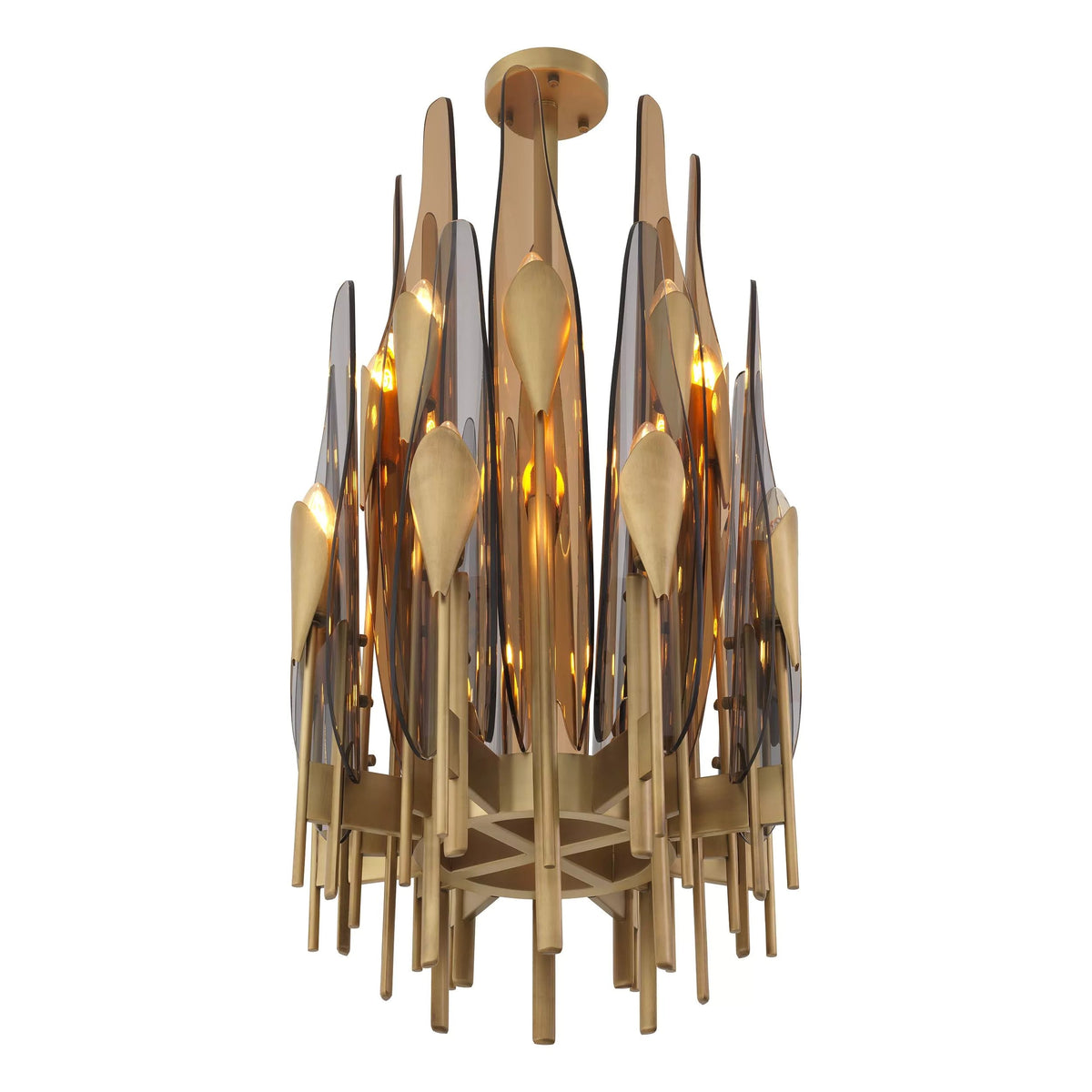 Eternity Vertical Modern Brass Chandelier Antique Brass/Bronze Highlight Finish)