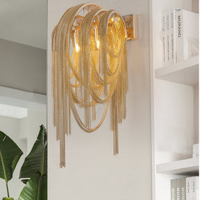 Sophian Aluminum Chain Tassel Wall Sconce