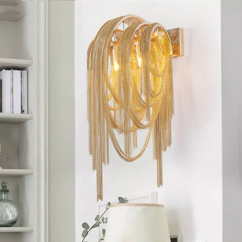 Sophian Aluminum Chain Tassel Wall Sconce