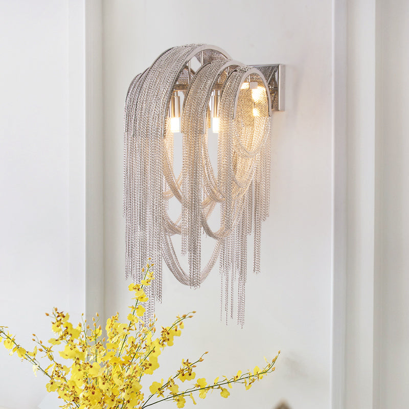 Sophian Aluminum Chain Tassel Wall Sconce