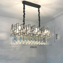 Palo clear Linear Chandelier for Kitchen Island