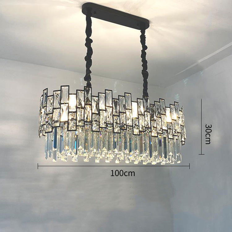 Palo clear Linear Chandelier for Kitchen Island