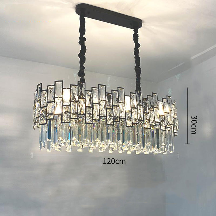 Palo clear Linear Chandelier for Kitchen Island