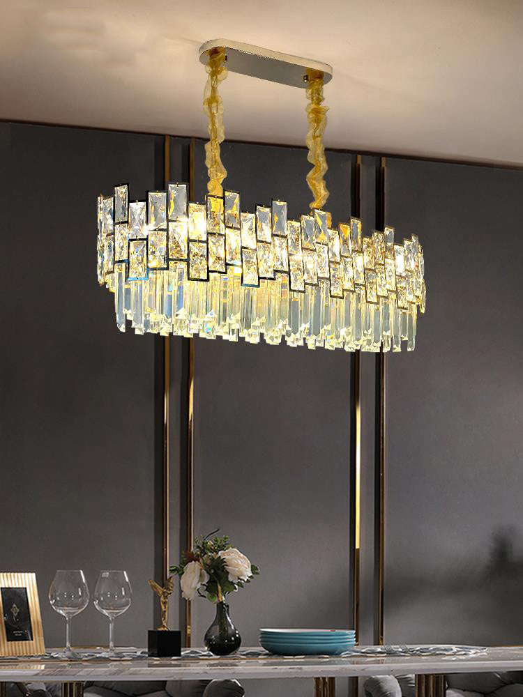 Palo clear Linear Chandelier for Kitchen Island