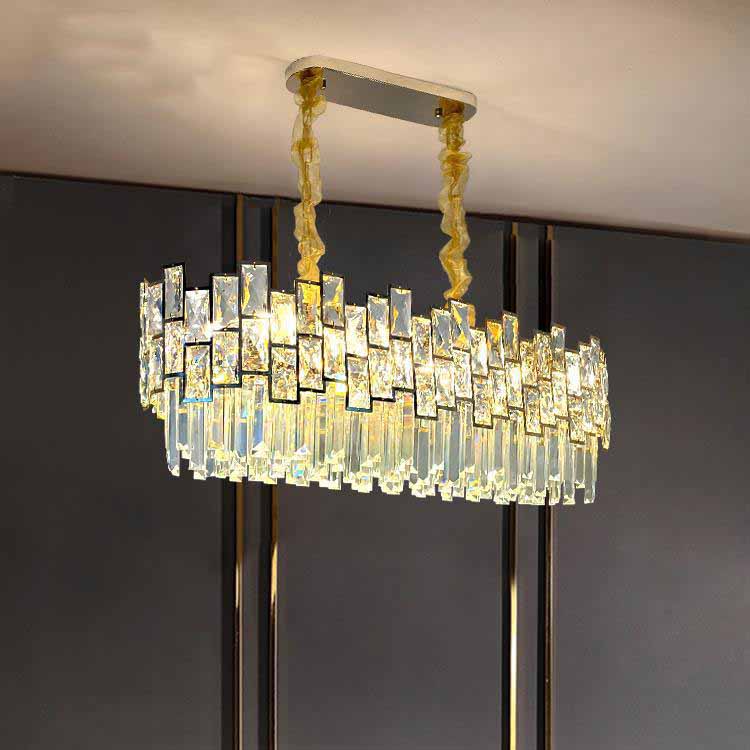 Palo clear Linear Chandelier for Kitchen Island