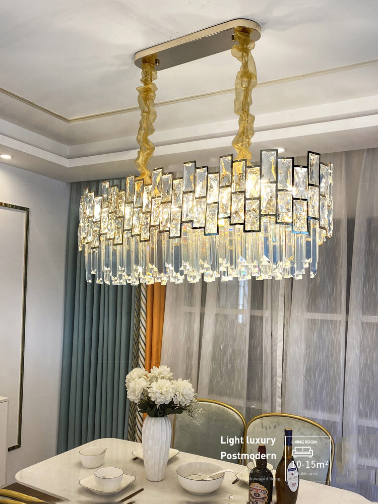 Palo clear Linear Chandelier for Kitchen Island