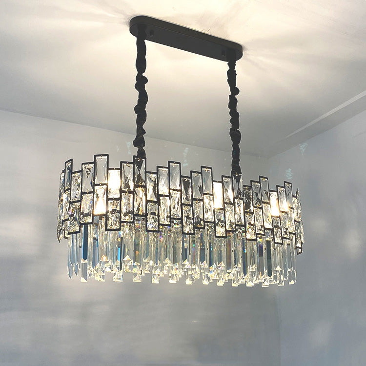 Palo clear Linear Chandelier for Kitchen Island