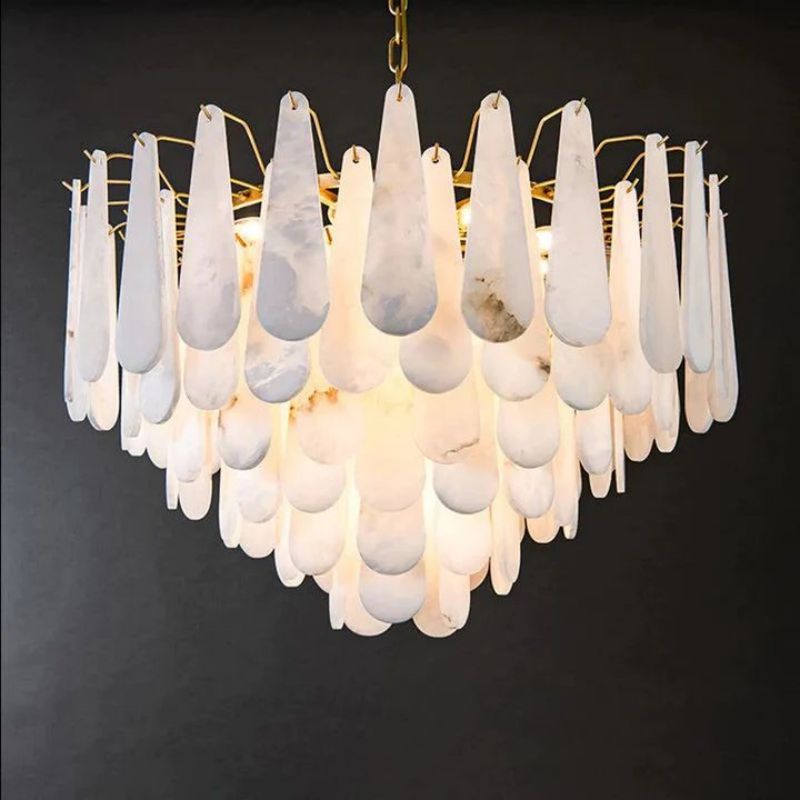 Alabaster Feathery Chandelier