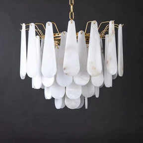 Alabaster Feathery Chandelier 21.7" D 31.5" D