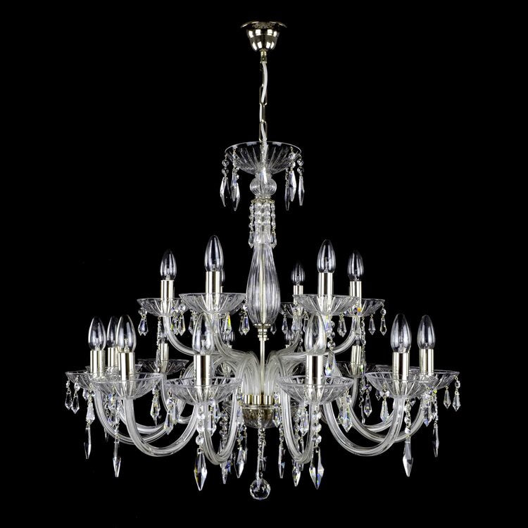 Aria Sympathy 18 Crystal Glass Chandelier (Gold/Silver)