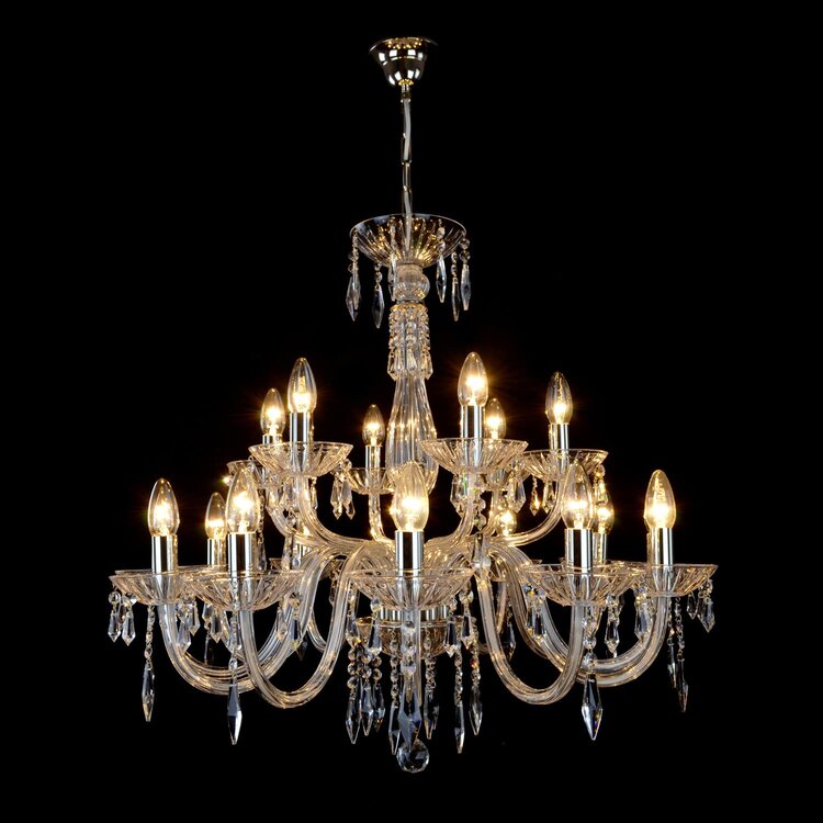 Aria Sympathy 18 Crystal Glass Chandelier (Gold/Silver)