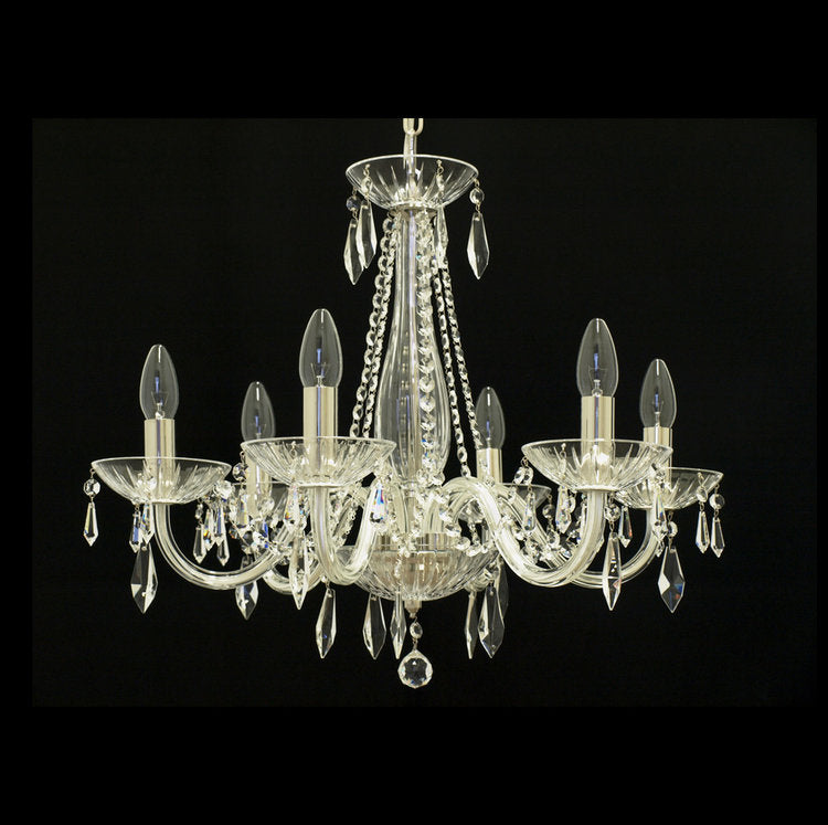 Aria Sympathy 6-Light Crystal Chandelier (Alpha Gold/Silver)