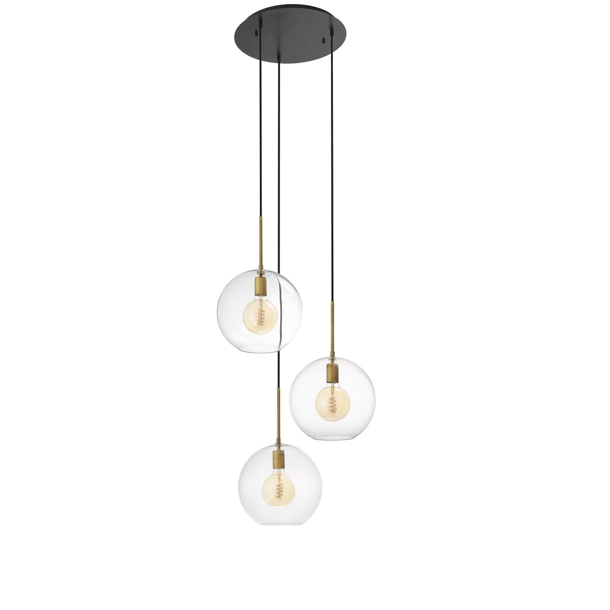 Eternity 3-Light Modern Brass Chandelier - Brass/Bronze